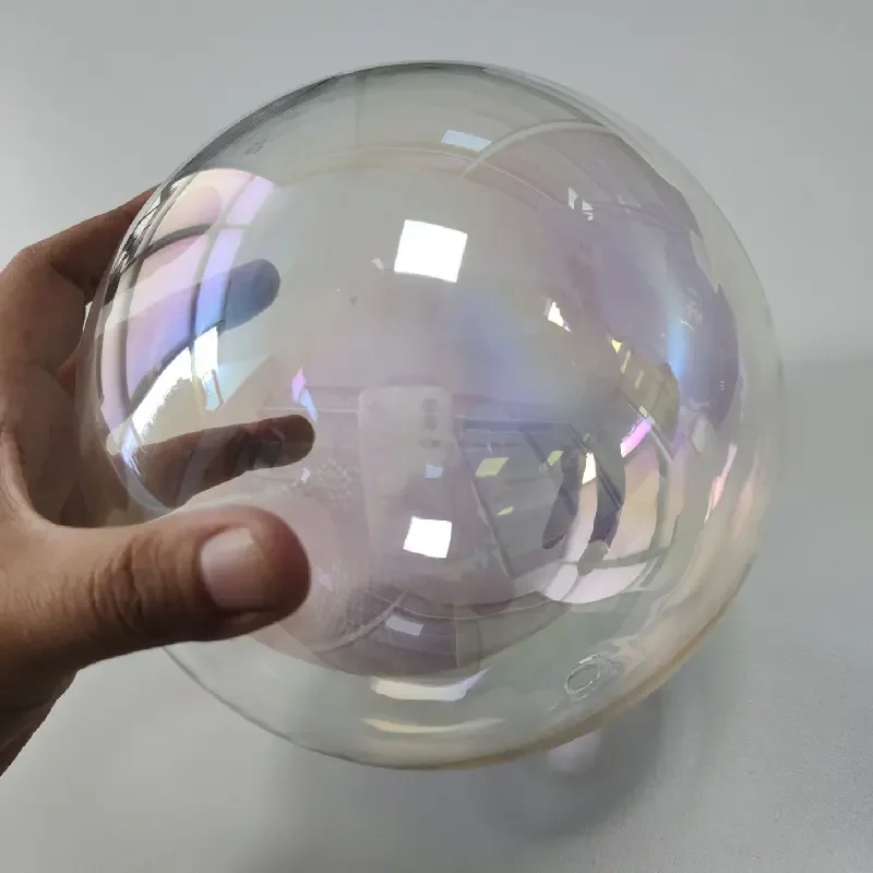 2023 New Custom Superior Interior Lampshades Round Hand-blown Glass Iridescent Sphere Blown Glass Lampshade