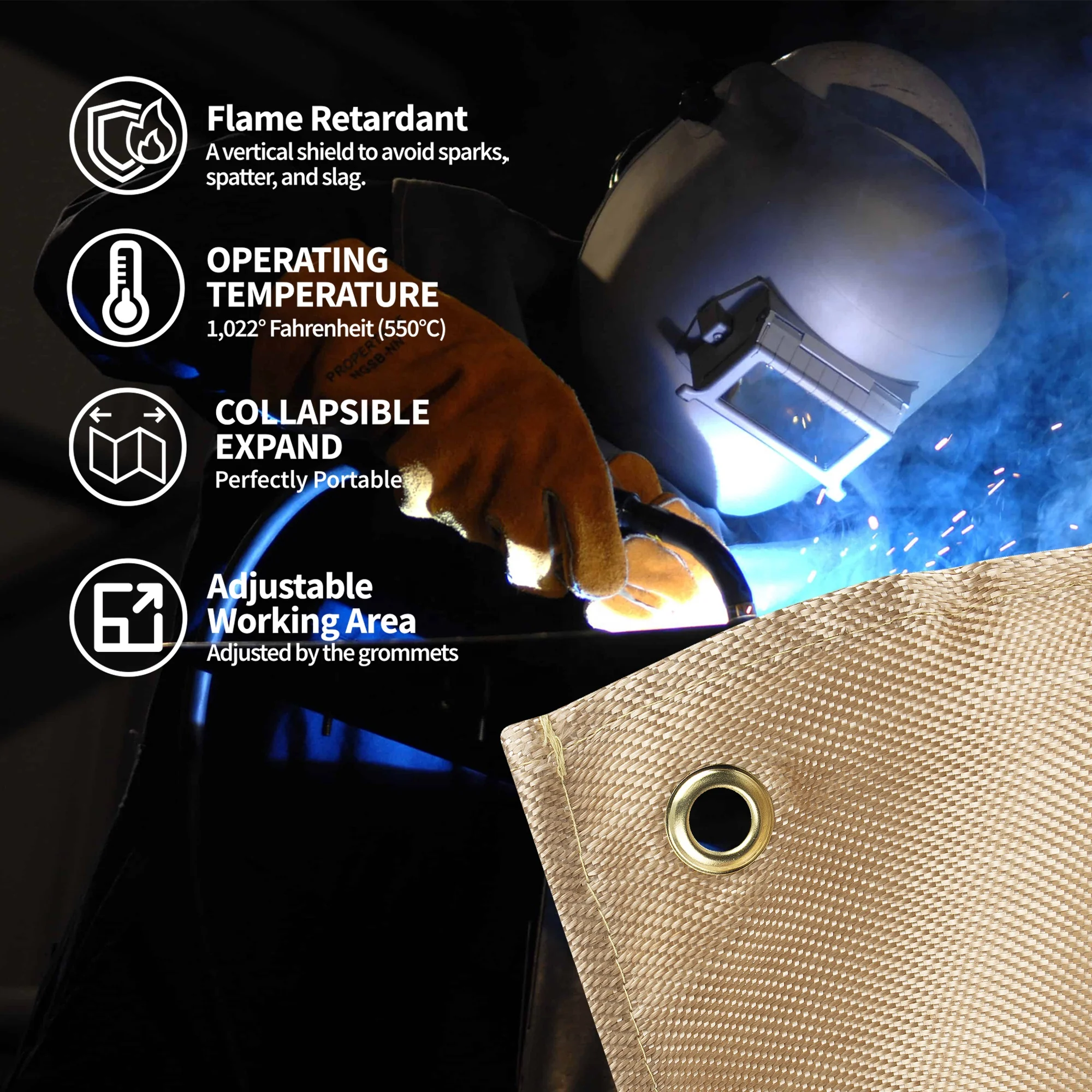 Fiberglass Welding Curtain Heat Insulation Industrial  4ft X 6ft Heavy Duty Fire Blankets for Welding