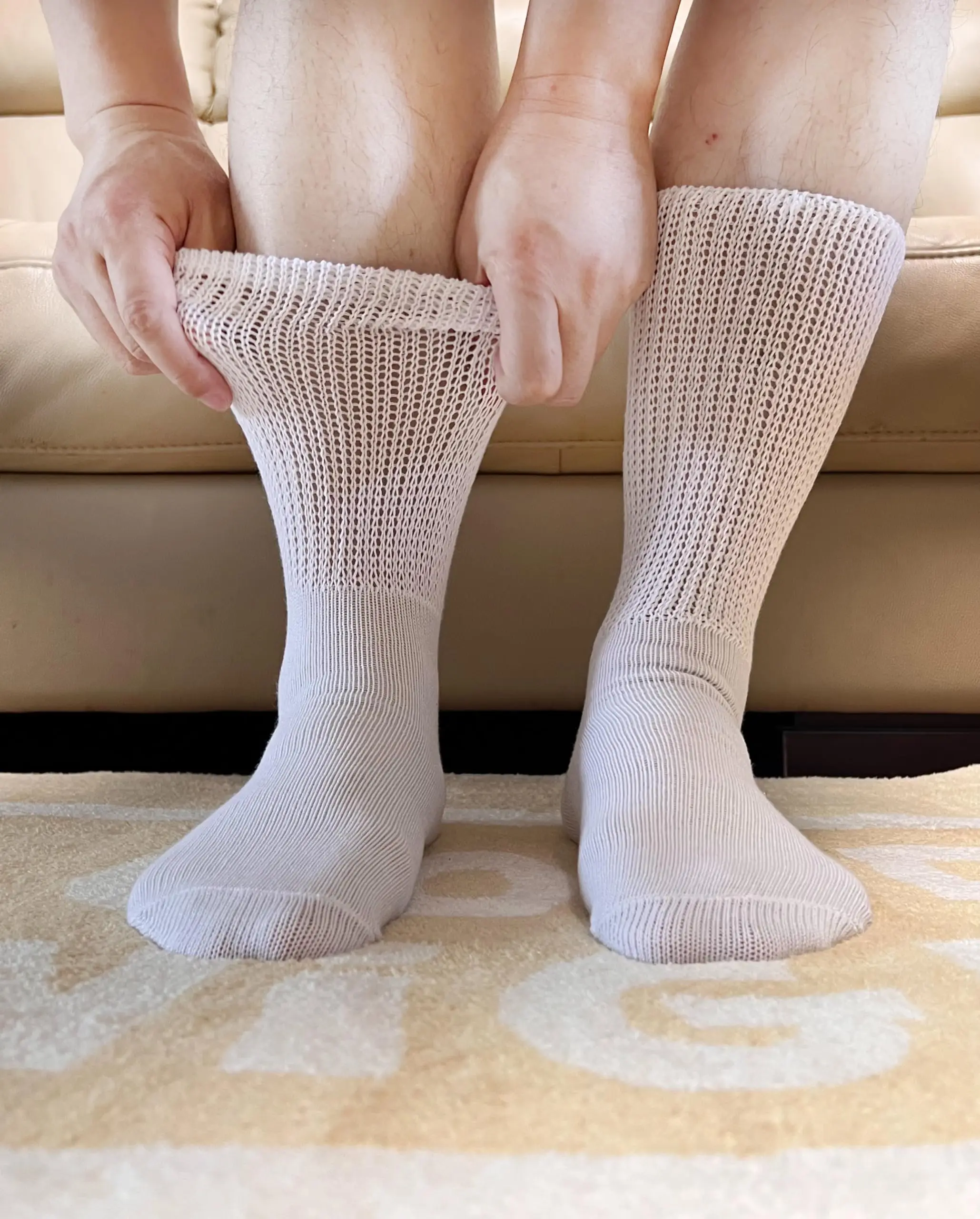 Wholesale High Quality manufacture Breathable custom Comfortable Soft crew Unisex Loose Solid Color diabetic socks