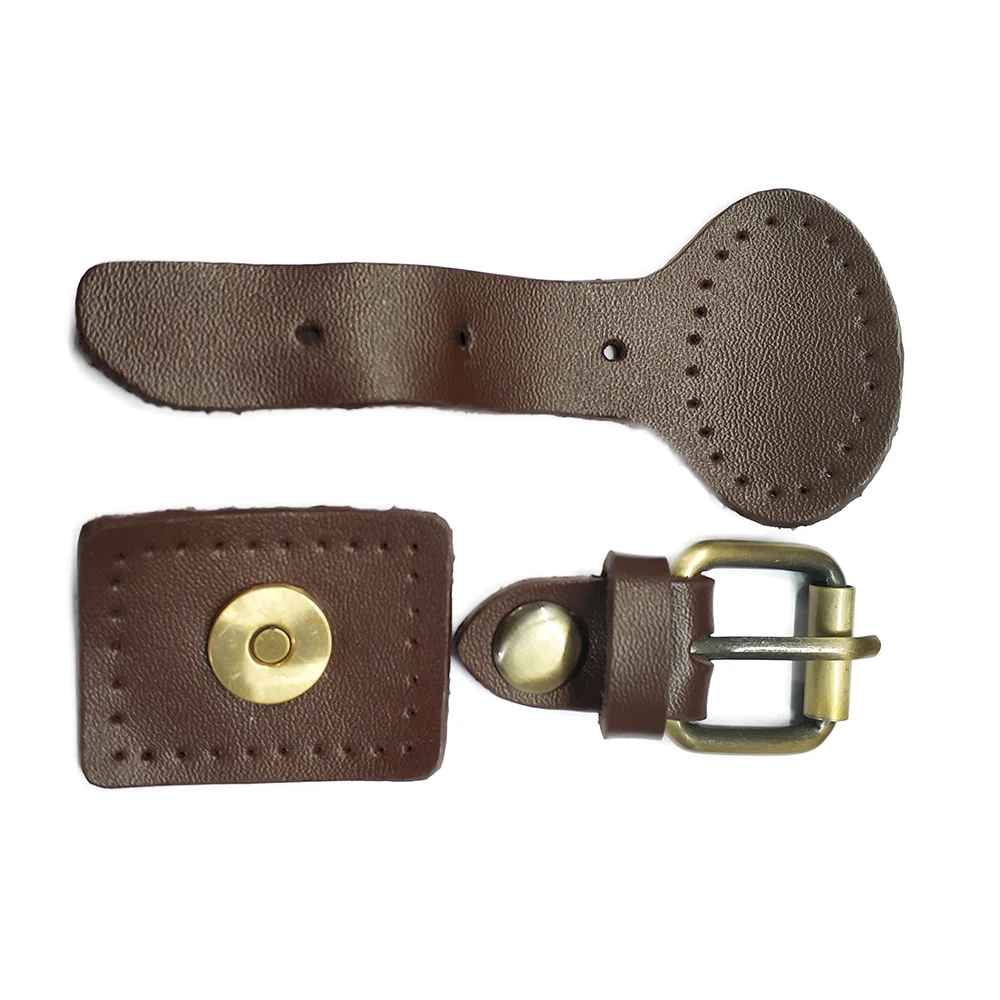 Genuine Leather Bag Magnetic Buttons Bronze Hasp Buckle Handmade Pack Buckles for Women Girls DIY Crossbody Handbag Accessories