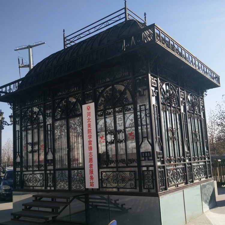 Стальной кованый железный беседка в старинном стиле для сада сборный дом Orangery