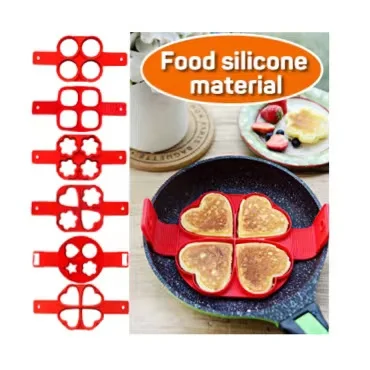 Silicone Pancake Mold Nonstick Egg Pancake Ring  Fried Egg Cooker Egg Shaper Omelet Moulds for Kitchen DIY Baking Tools