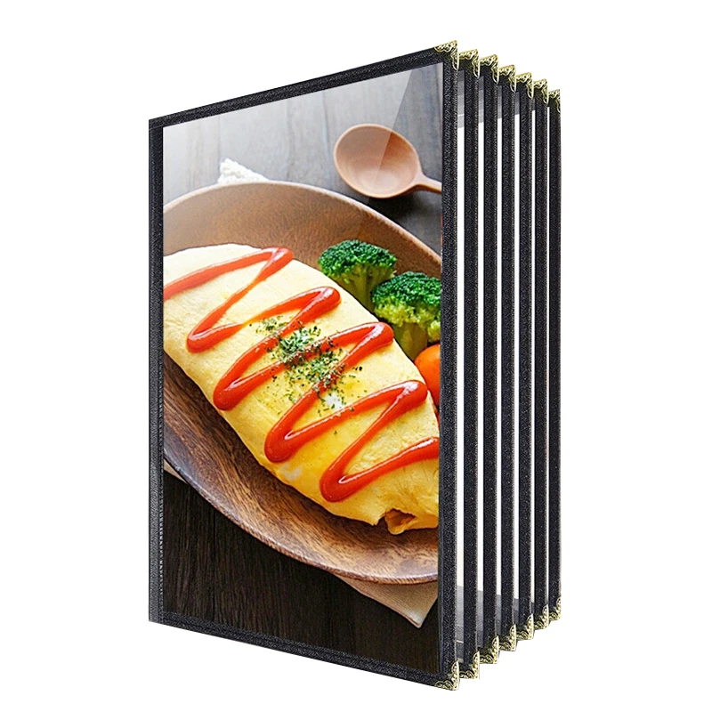 Оптовая продажа прозрачное меню из ПВХ A4 книга a la carte список напитков оболочка персонализированное «сделай сам»