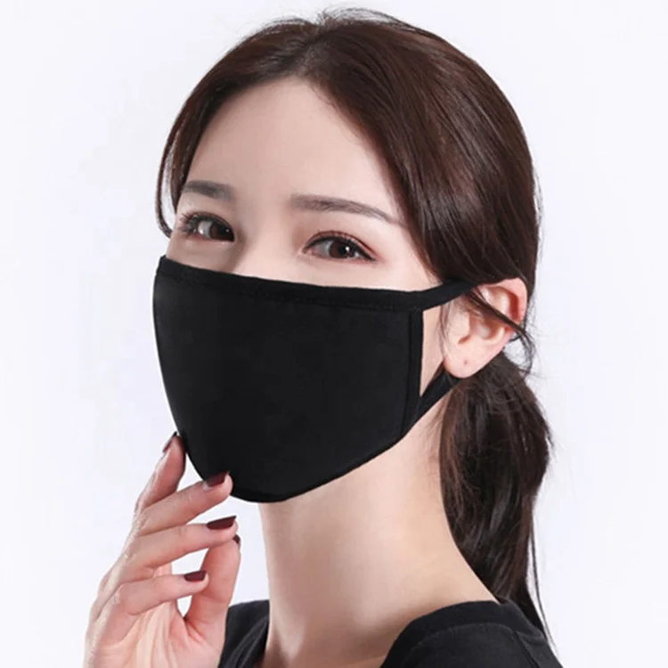 Unisex Cotton Cloth Facemaskes Washable Reusable - 100% Cotton 2 Layer Cover for Dust Protection - Summer outdoor Cover Black -