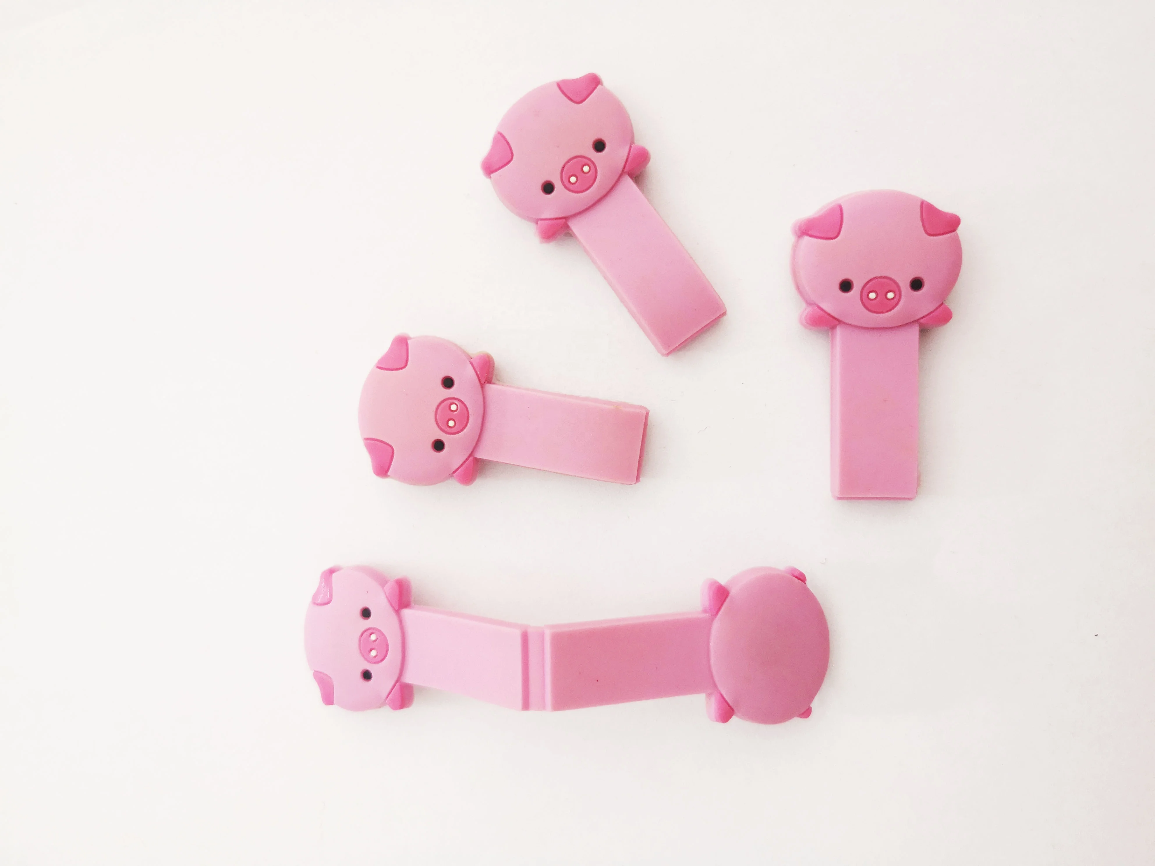 Японская и корейская мода, популярные пластиковые закладки, сделанные на заказ формы, 3D мягкий ПВХ/резиновый розовый милый поросенок, магнитный зажим для бумаги