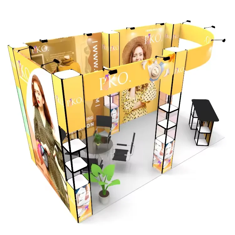 Modern Customized Design Trade Show Expo Fair Stand Portable Lightweight Easy Assemble LED Tower Exhibition Display Booth