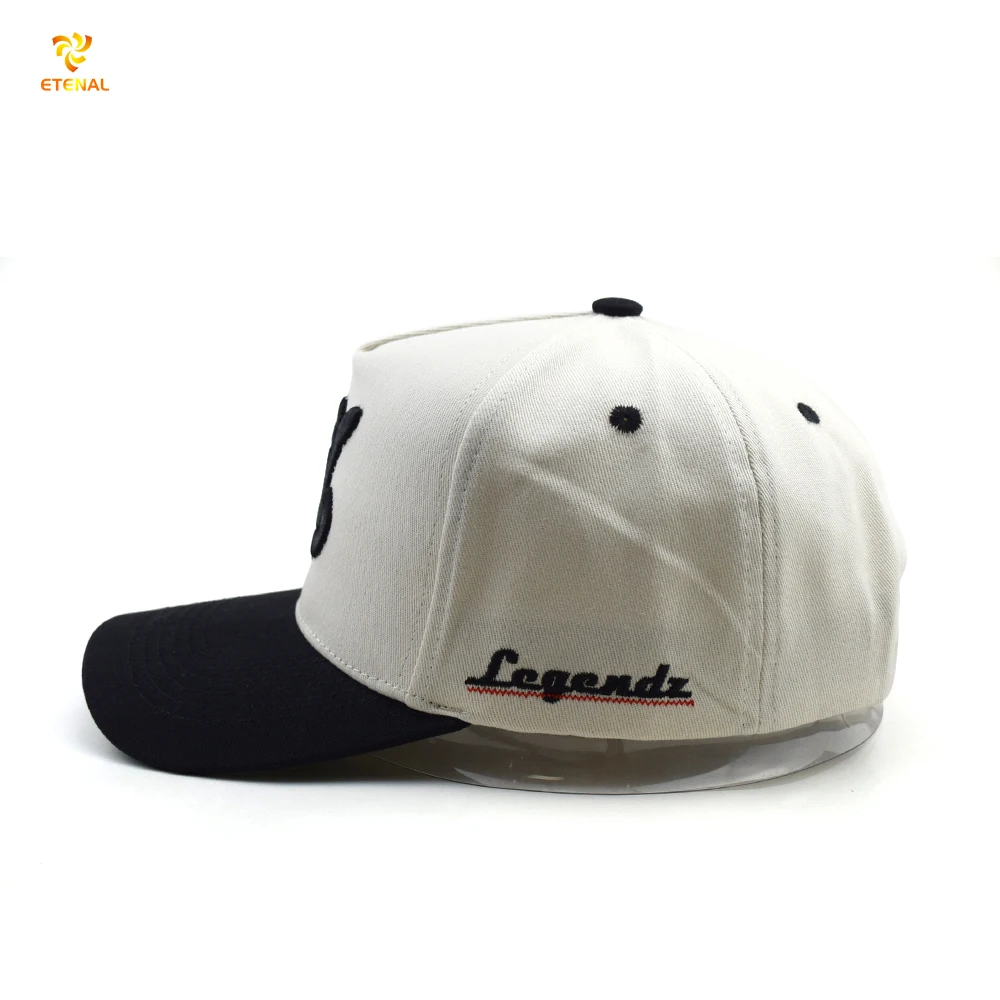 custom low profile 2 tone two tone baseball cap black and white caps baseball