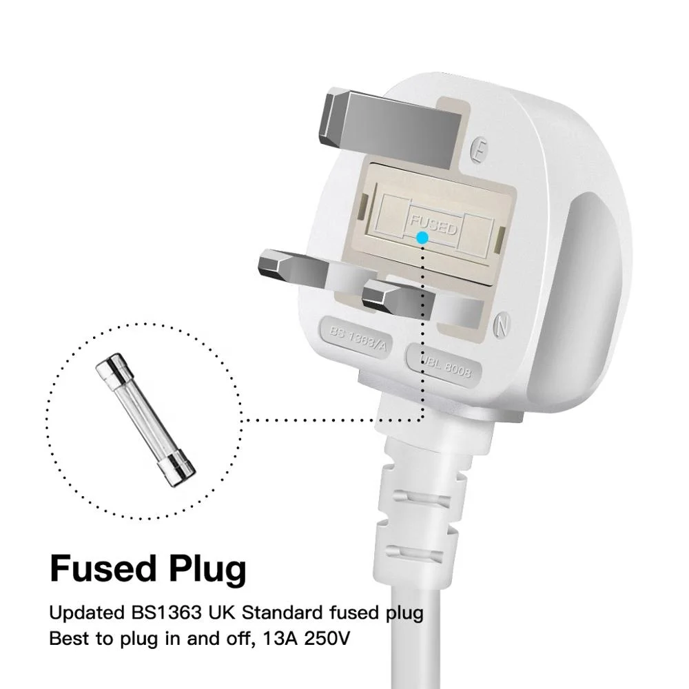 General Purpose Application 6 USB Ports 4 Way Extension Cord Socket With Switch 10A Power Strip With Fuse