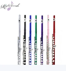 Hot sale woodwind instrument flute 16 holes C key colored flute