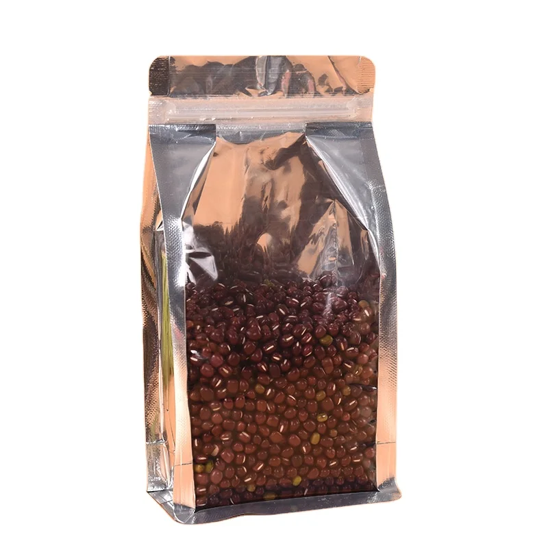 Eight side sealing bag coffee filter bag made of aluminum plated stand up zipper bag