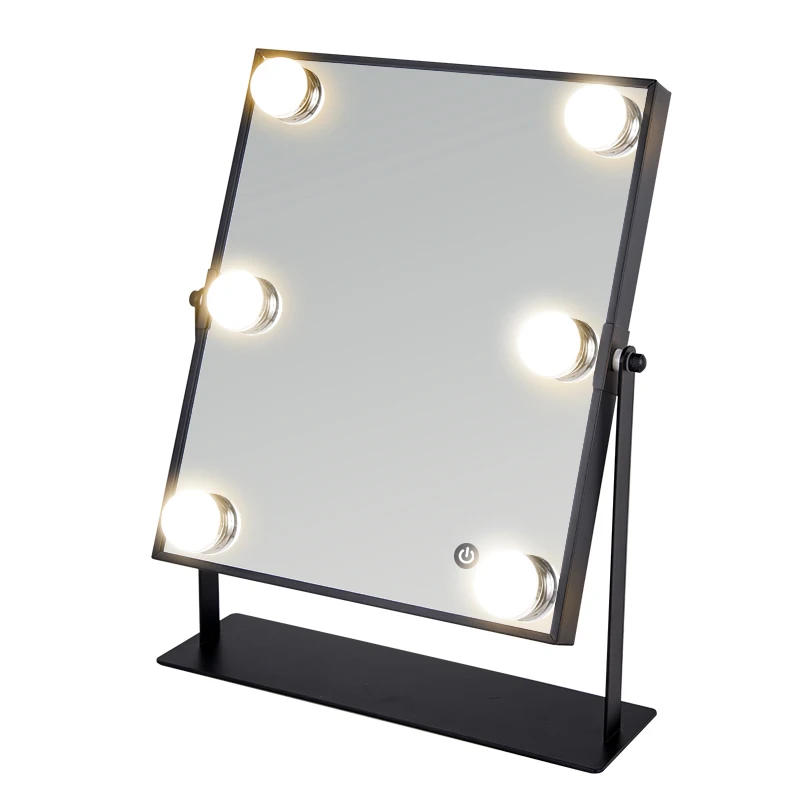 Greenfrom Hollywood Style Touch Control Design Vanity Table Top Led Cosmetic Makeup Mirror With Light Bulbs Gmh1505