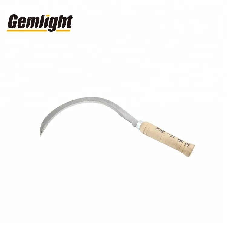 Agriculture Durable SI202 12' Wood Handle Garden Scythe Steel Garden Scythe Sickle