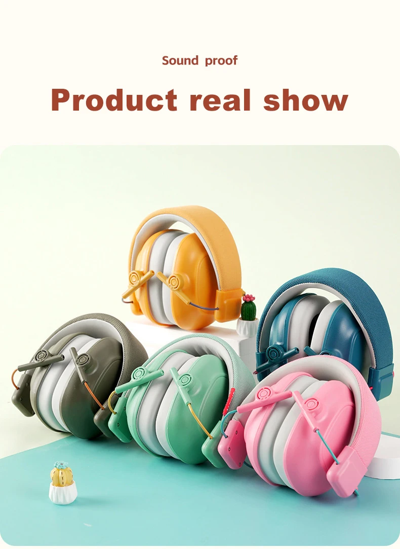 Custom anti noise Soundproof Hearing protection sleeping studying Safety Ear Protector Earmuff for Children