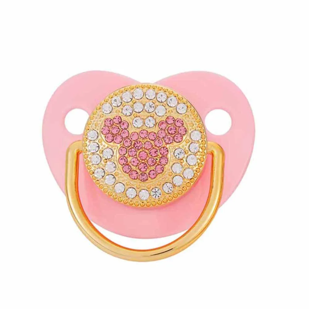 New Hot Selling Pink Baby Dot Diamond Mouth Play Baby Diamond Comfort pacifier