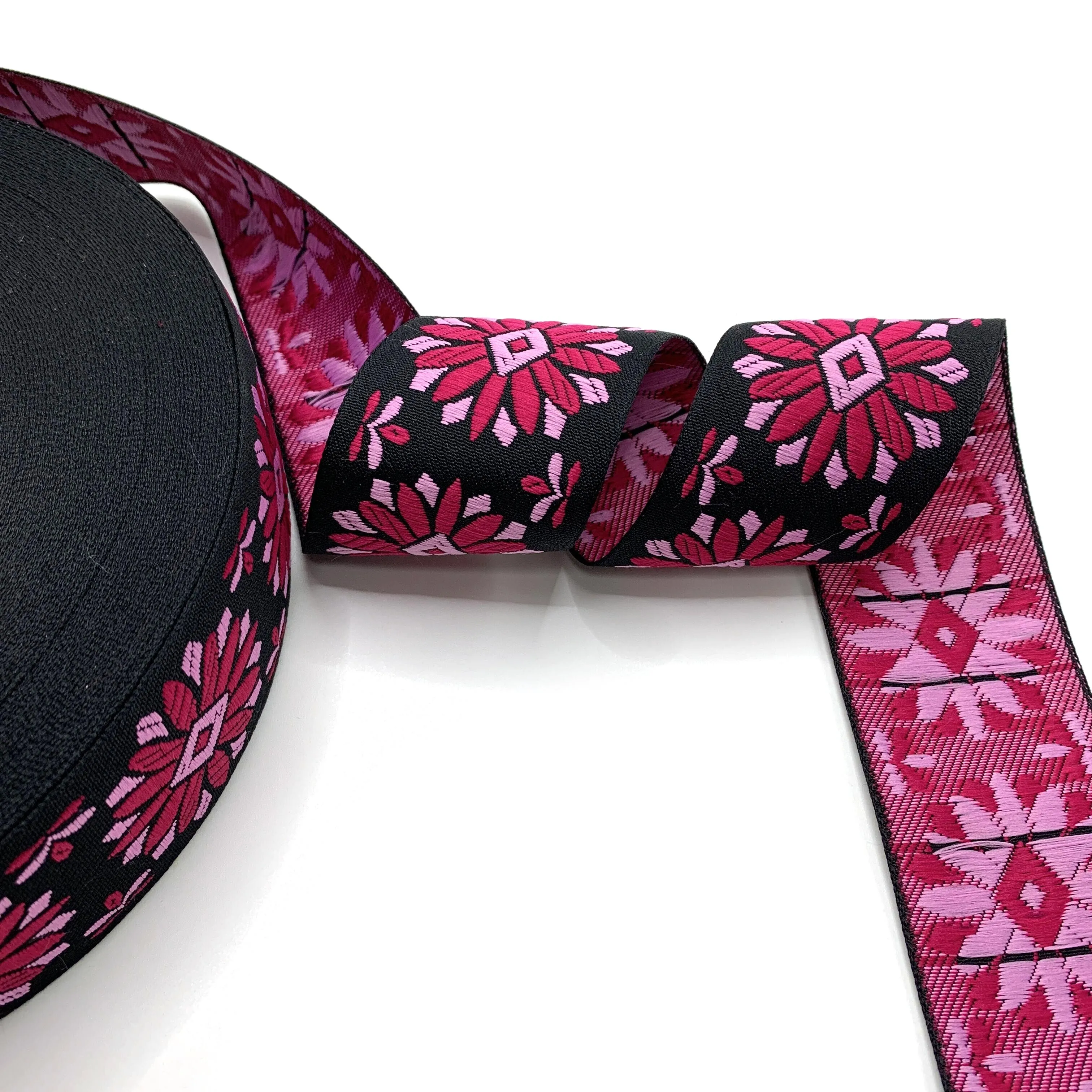 For Garment&Processing Accessory Stock Recyclable 5 CM National Retro Ethnic Wind 100% Polyester Jacquard Webbing