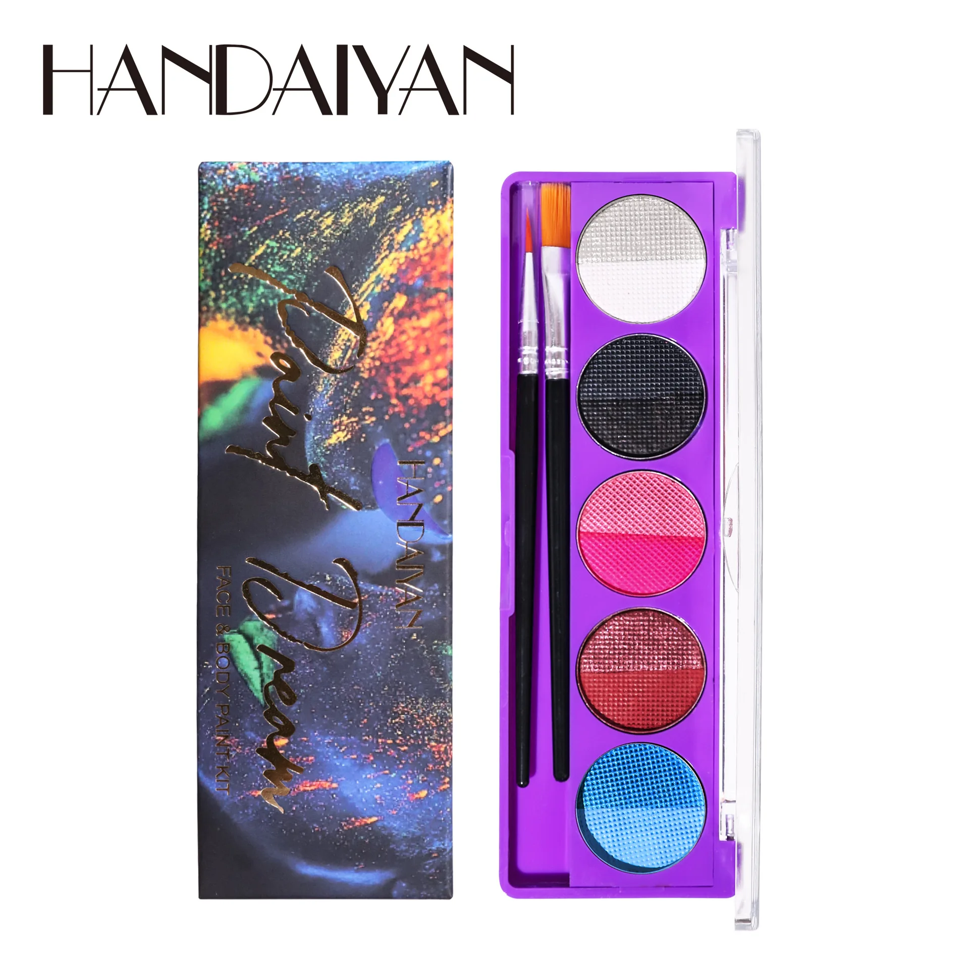 Handaiyan Organic Water Based Pigment Makeup Party Uv Water-Soluble Body Painting Eye Shadow Painting Plate Festival Eye Makeup