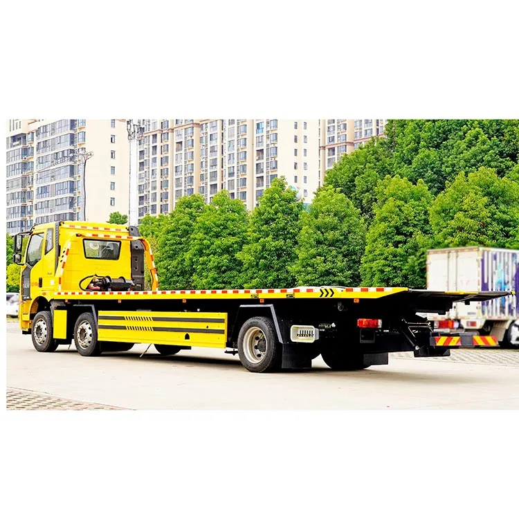 Factory Sales Faw Dongfeng 15Tons 3Axles  Flatbed Recovery Rescue Vehicle Tow Wrecker Truck