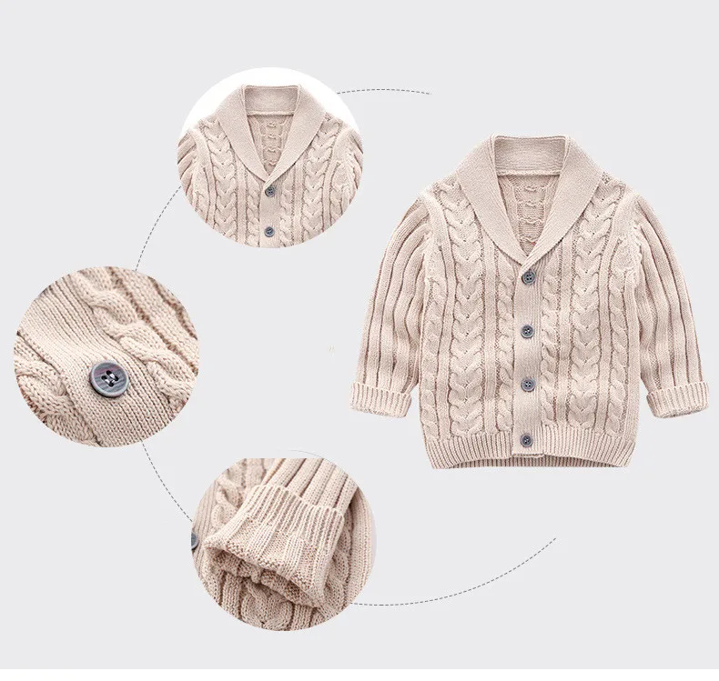 Baby knitted coat autumn winter new baby sweater knitted cotton cardigan handsome knitted coat high quality
