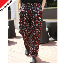 Hot sale fashion wholesale Cotton easy clean Restaurant Hotel Kitchen Cook Unisex printed chef pants