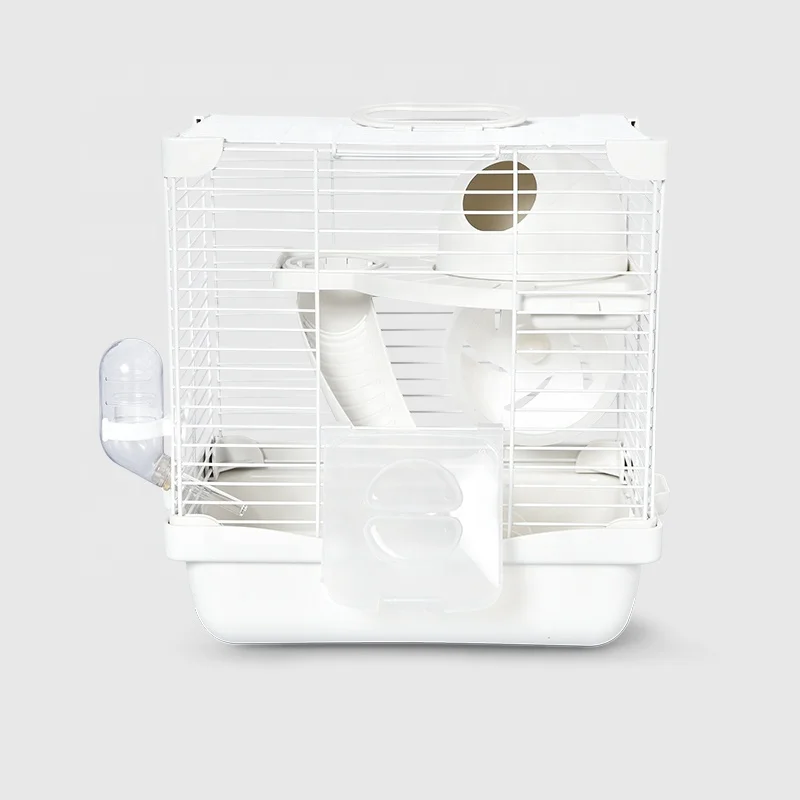 White Removable Portable Stainless Steel Small Animals Habitat Arcade House Hamster Cage