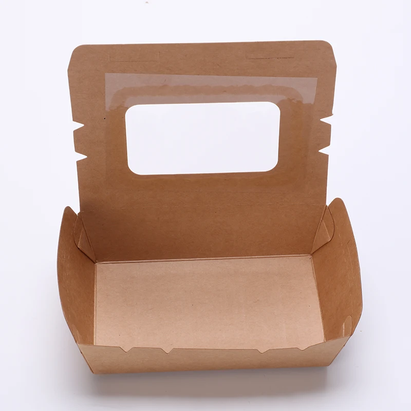 Manufacturer Disposable Biodegradable Kraft Paper Food Packaging Salad Box