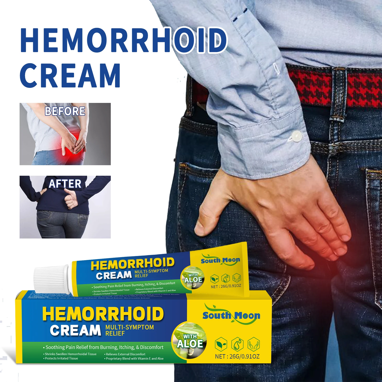 best sell hemorrhoid ointment 26g/pcs natural external herbal hemorrhoids cream health product