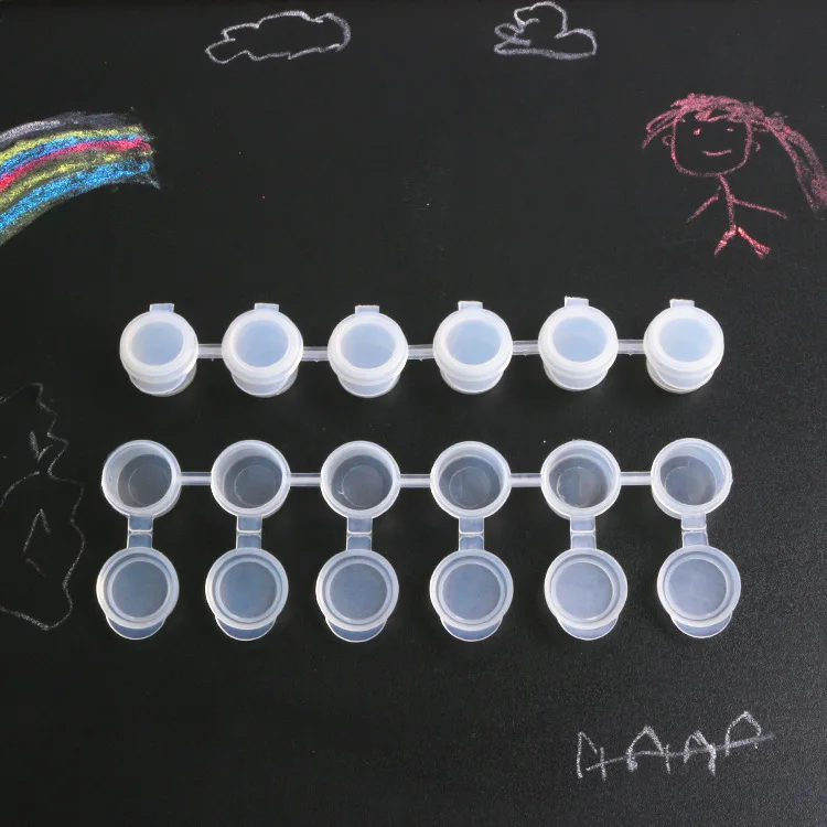 Empty Bottle of Paint Pot Pod Strip 2ml 3ml 5ml 10ml 6 8 12colors Mini Empty Paint Strips Cup Pots Art Painting Craft Supplies