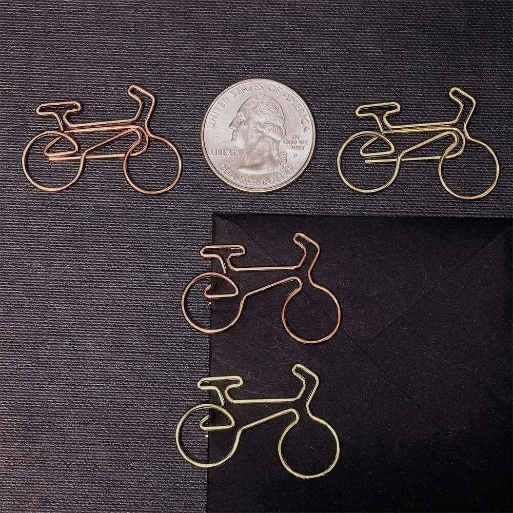 50 Piece Bicycle  Shape Paper Clips,Funny Planner Clips for for Fun Office Supplies School Gifts Wedding Decoration