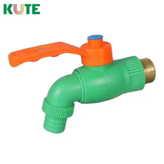 Kt-175 Popular Middle Eastern market PPR Pipe  White Brass Male Thread faucet for Plastic Basin Faucet Water Tap for Kitchen