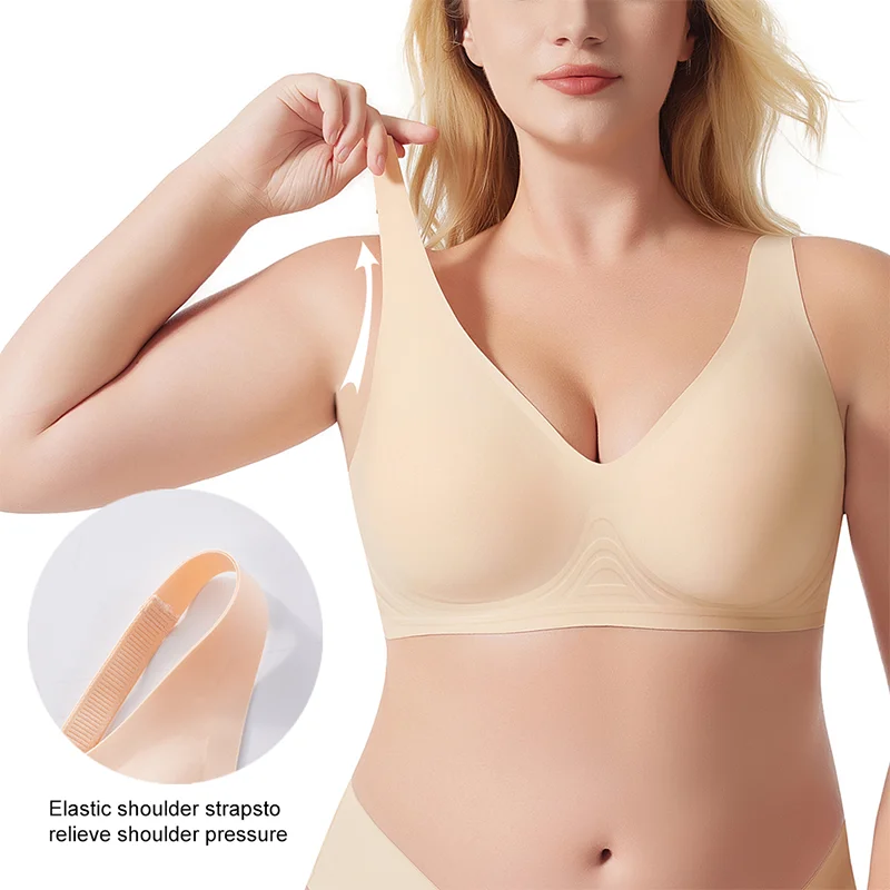 Women New Design Pregnant Non Underwire Custom Logo Bra Seamless Two Hook eye Soft Support Bra with Adjustable Shoulder Strap