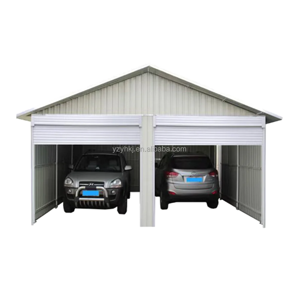 SG2119-H250-2ER/H High Quality Car Garage Building Factory Support Prefab Steel Car Garage Custom Wholesale Steel Tube Garage