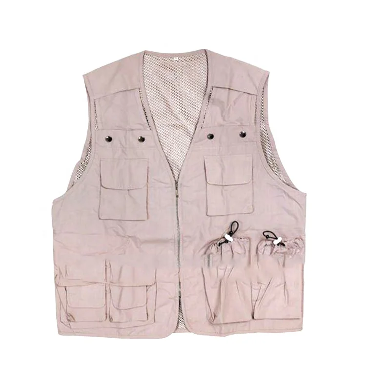 Custom wholesale photographic multi pockets travel fishing vest photo photography shooting vest