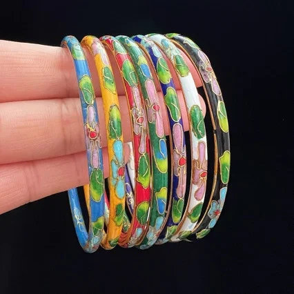 National style characteristic Beijing cloisonne old goods bangle copper tire cloisonne enamel polished cloisonne bracelet