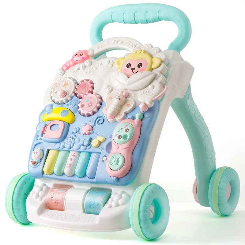 Multiple Functions Baby Girls Learning Walking Correcting Legs Step With Electric Piano And Variety Toy Infant Walker