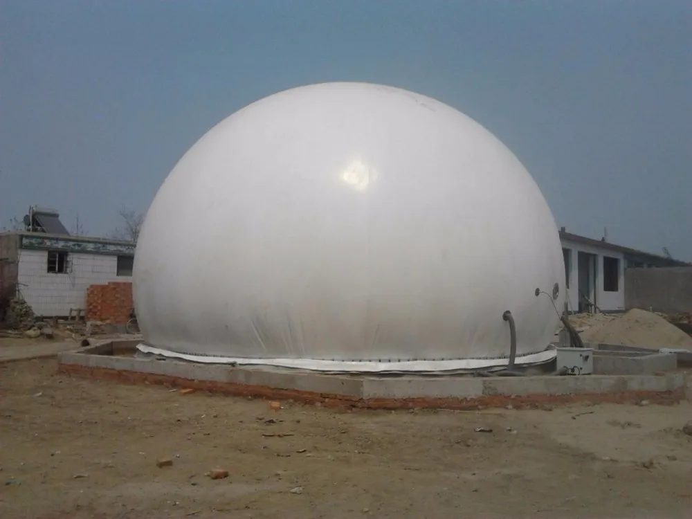 China Long lifetime PVC biogas balloon Storage Double membrane bio gas holder