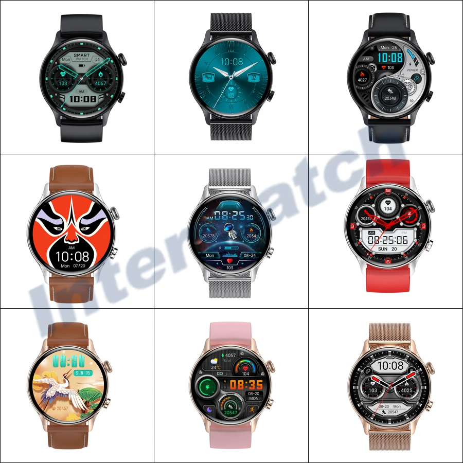 Interwatch W1 Android OS IP68 golden AMOLED 1.36 inch full screen touch flash 128M password unlock smart watch for women