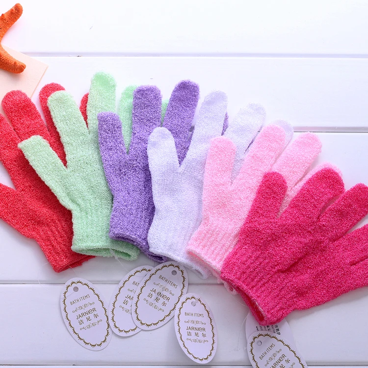 Nylon single color bath gloves exfoliate exfoliating glove remove dead skin