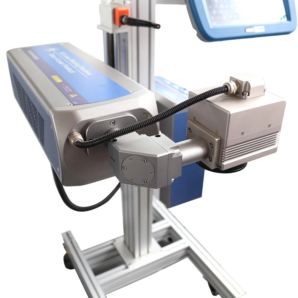 2023 PE HDPE PPR PVC PIPE Cable Printer 20w 30w 50w Fiber Co2 UV Online Flying Laser Engraving Printing Marking Machine Price