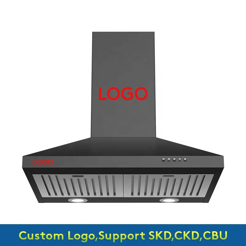 Stainless steel Cooker Hood Customized Air Flow Kitchen Wall Mounted Range Hood with 3 Speed Fan