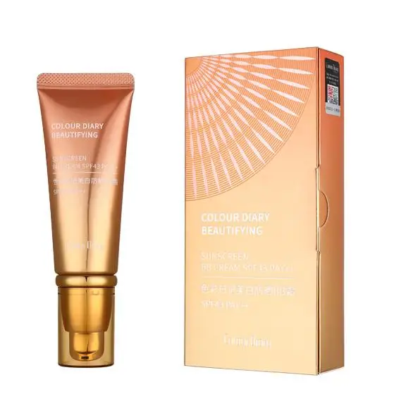Wholesale Color Dairy Beautifying BB Cream SPF43 Makeup Body Face Sunscreen Private Label Cosmetics Whitening Facial Sun Screen