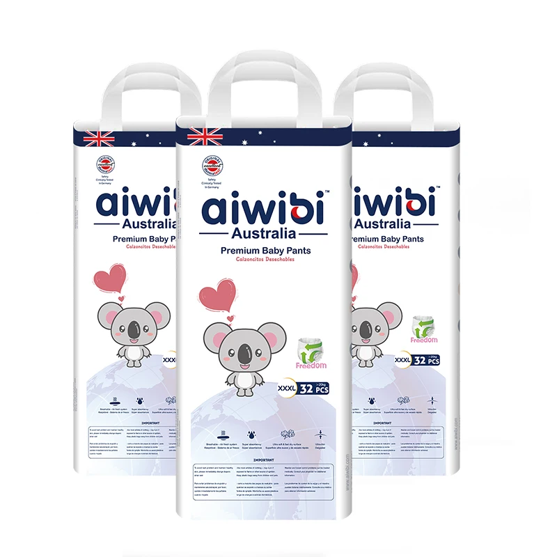Бренд AIWIBI OEM & ODM дышащие Волшебные хлопковые дешевые одноразовые детские подгузники оптом в тюках AWB15