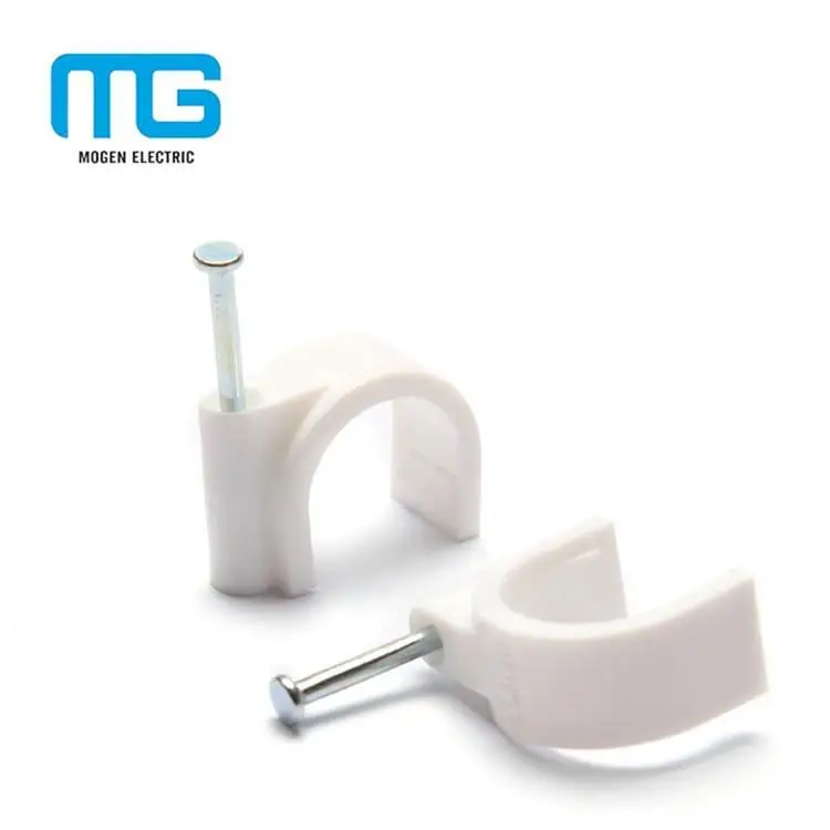 100pcs/bag 12mm nylon electric wire circular cable clips