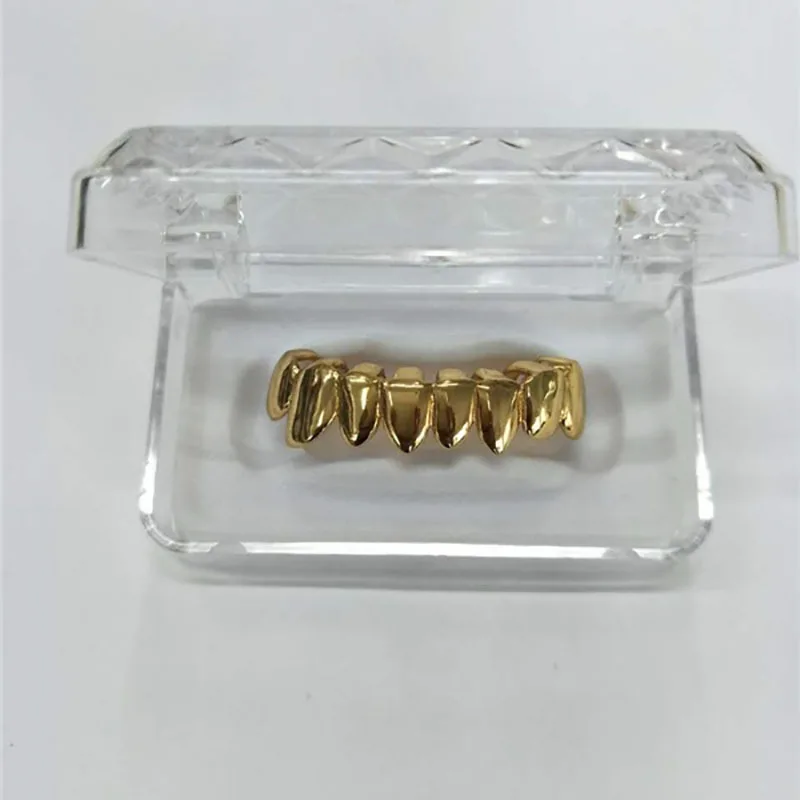 Hip Hop Teeth Grillz Set For Bottom Mouth Gold Silver Color Teeth Grills Tooth Caps Removable Dental Fashion Jewelry