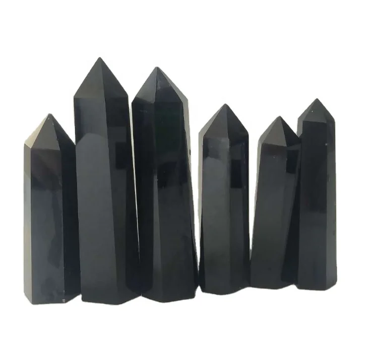
Wholesale High Quality Black Obsidian Crystal Towers For Home Decoration 