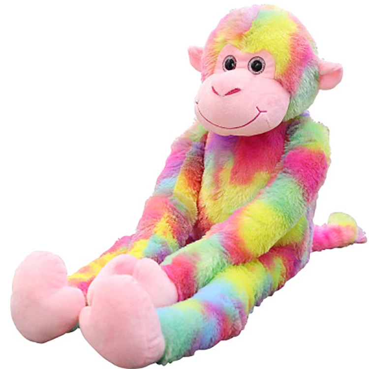 Custom Long Arms And Legs Soft Plush Monkey Rainbow Colour Toy Fashion  Stuffed Animal Plush  Wholesale Monkey