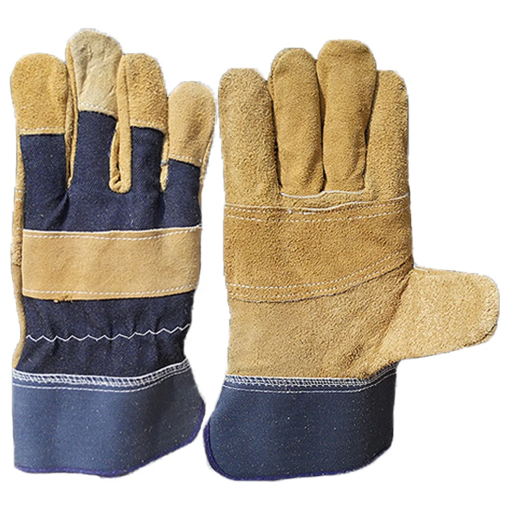 Wholesale Cowhide Split Leather Heavy Duty Work Gloves Safety Hand Protection Working Gloves