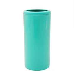 4in1 curve can cooler Eco friendly 12oz double wall vacuum stainless steel double walled slim beer can cooler holder