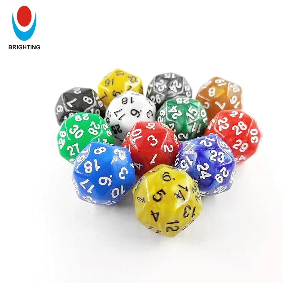 Polyhedral 4 8 10 12 16 20  24 30 Side D8 D10 D12 D16 D20 D24 D30 Toy Engraved Acrylic Dots Board Game Accessories Number Dice