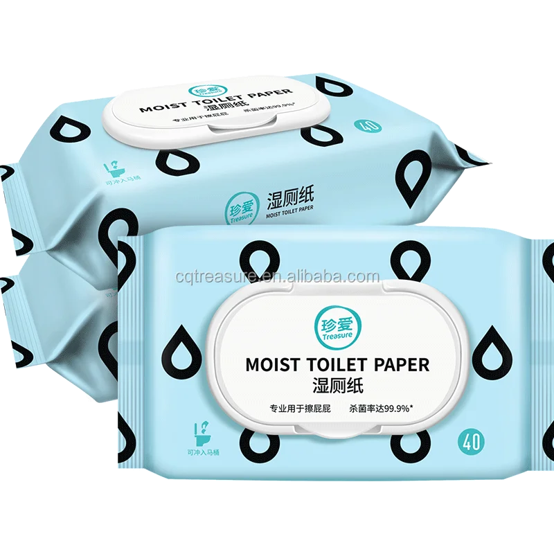 
Toilet Tissue Biodegradable and Flushable Wood Pulp Paper Cleaning Wipes Toilet Wipes 