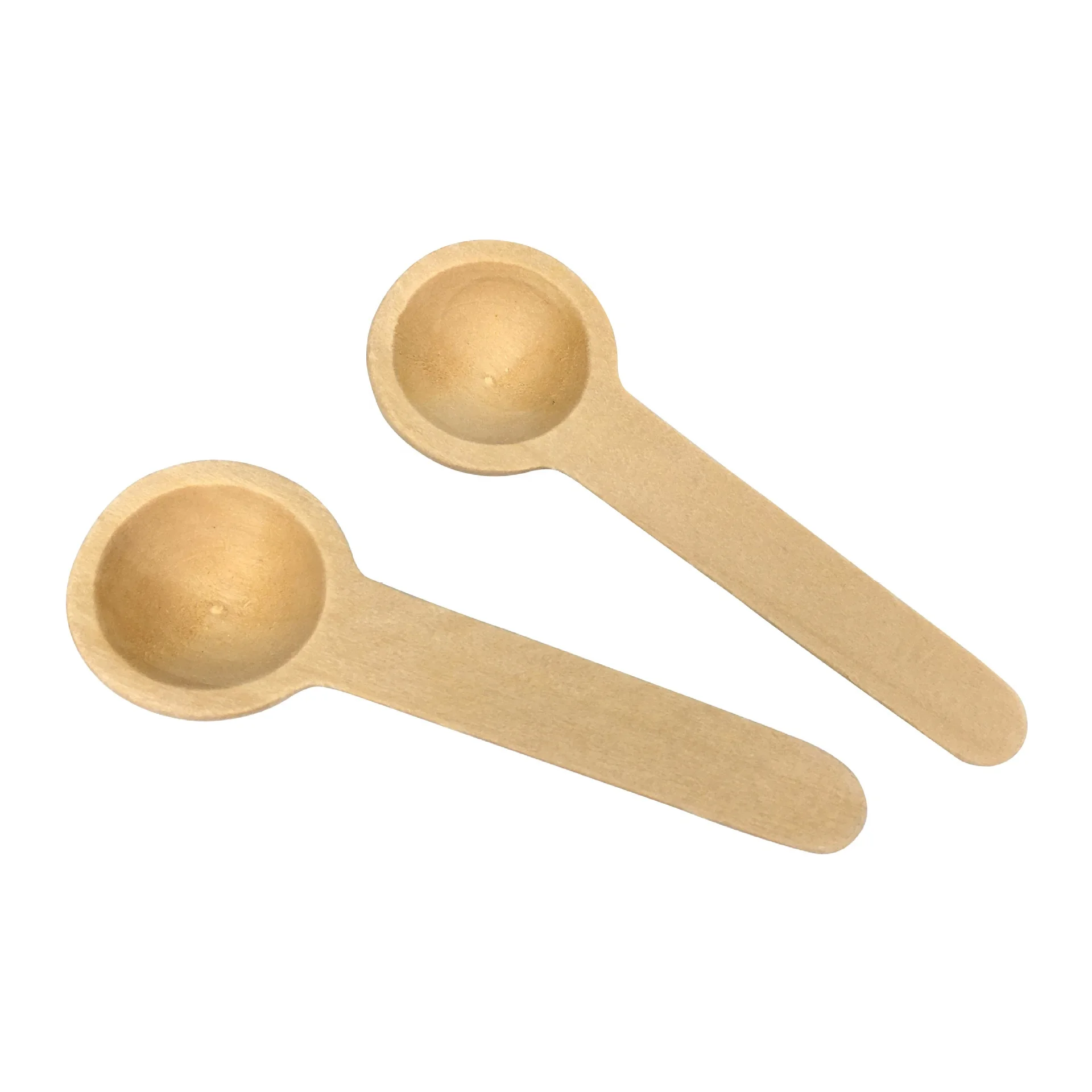 Natural Portable food grade dessert for tea tools Custom Logo Condiments Salt Mini Wooden Spoons Wood Cover Sugar Honey Spoon